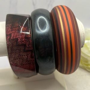 Set of Three Vintage Acrylic Bracelets.